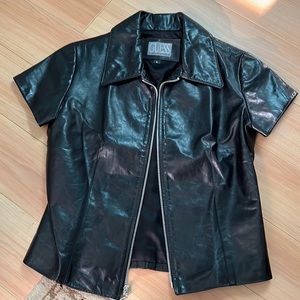 Guess leather blouse NWOT S size